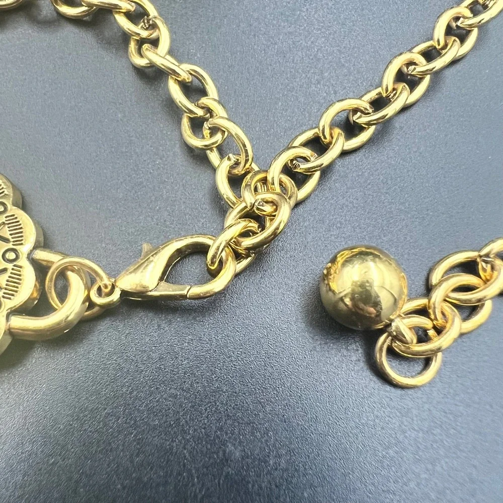 Western Concho Medallion Chain‎ Belt Gold OS EX